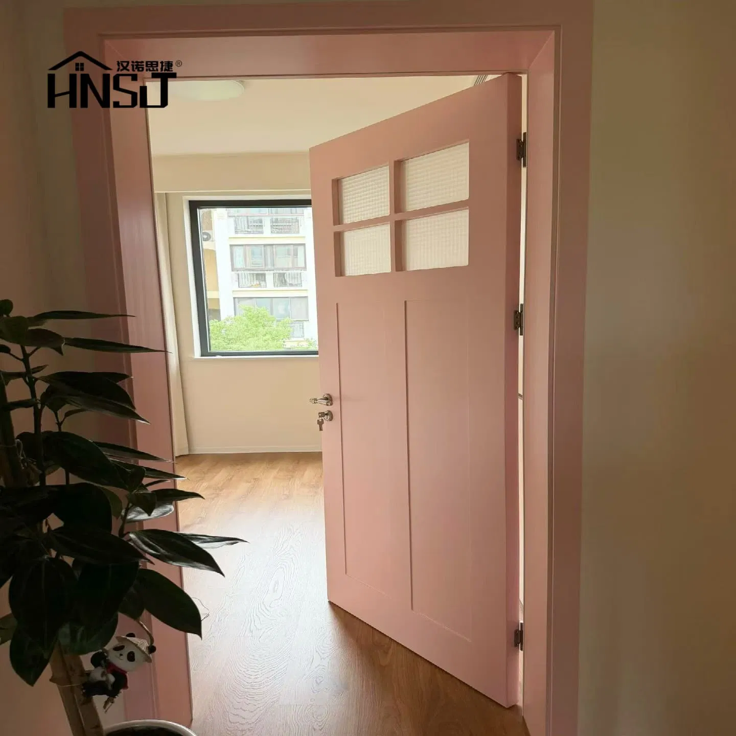 Interior Doors - WPC OEM Custom Security Wood Entrance Fire Rated Bedroom Solid Main Exterior Plain Office Timber Hotel Luxury Door Modern Wooden Door