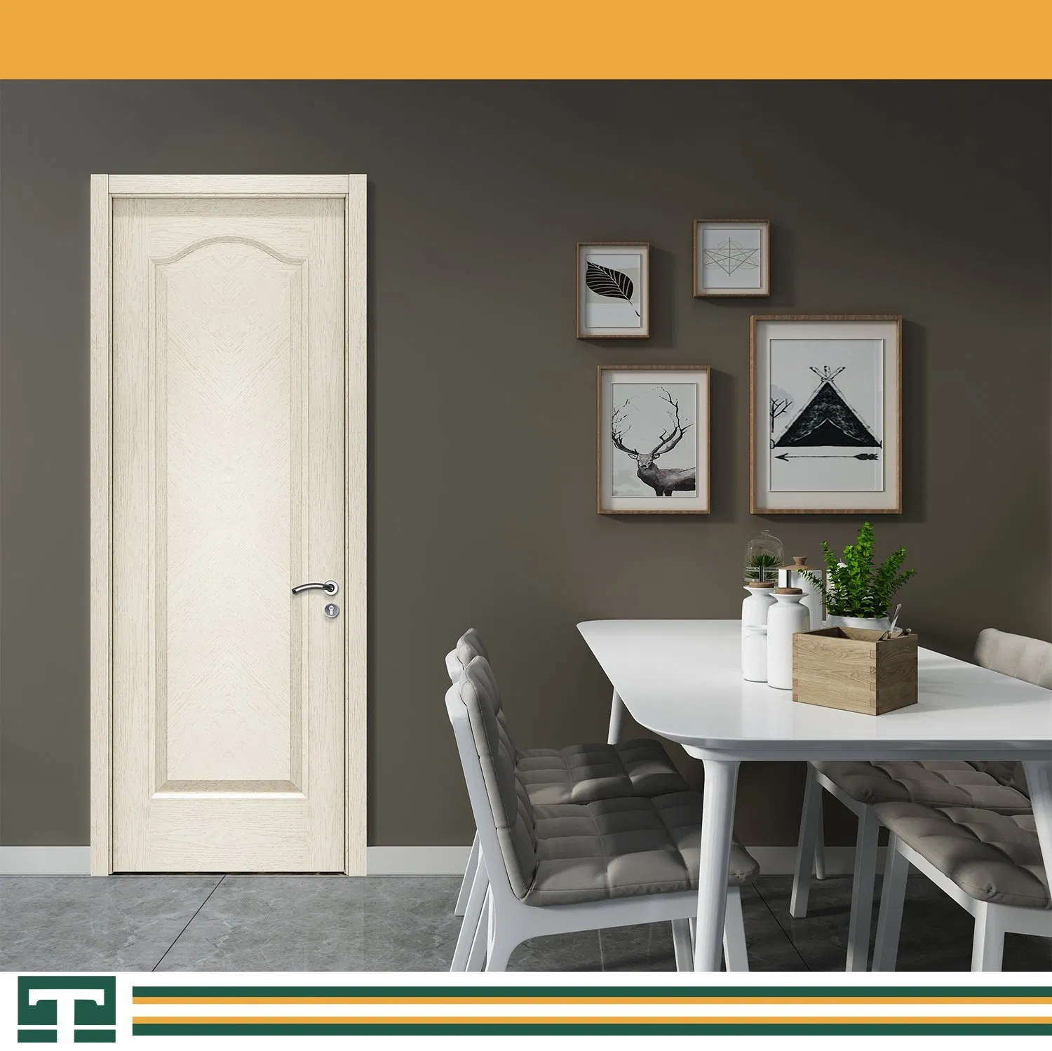 Modern Eco-Friendly Interior Solid Wood MDF Composite Wooden Timber Fire Rated Door for Bedroom Bathroom Hotel House School Hospital