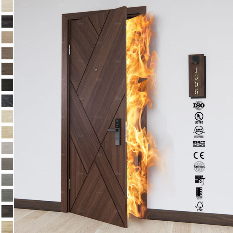 Australian Standard Internal Wood Fire Safety Door Hotel Engineered Fireproof Doors 30 60 90 Minute Fire Rated Doors