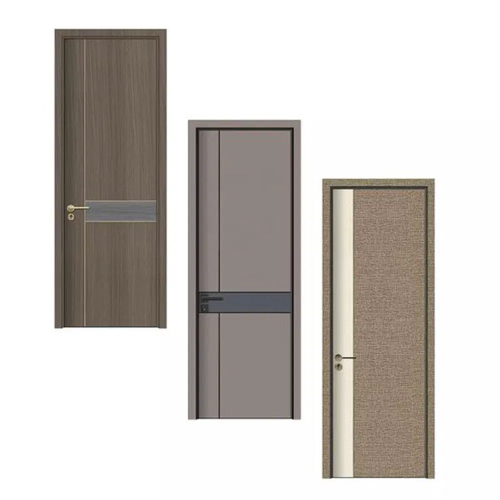 Custom Latest Design Modern Home Prehung Interior Door Solid Wooden Veneer Panel Bedroom Doors Interior Room WPC Door for Hotels Villas Decorative