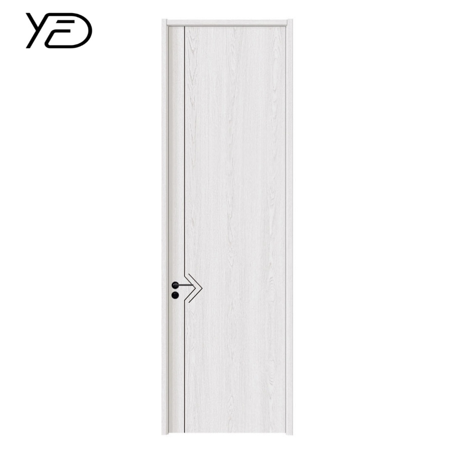 China Modern T-Shaped Soundproof Bedroom Swing Composite Wood Door Simple Internal White Primer PVC Wood Grain MDF Interior for Hotels