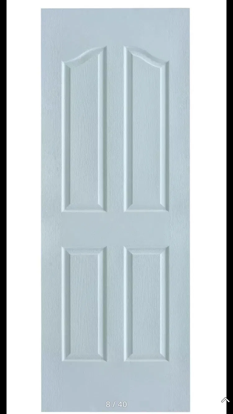 White Primed Molded MDF Wooden Doors Hotel Shaker Style Doors for Houses Latest Designs