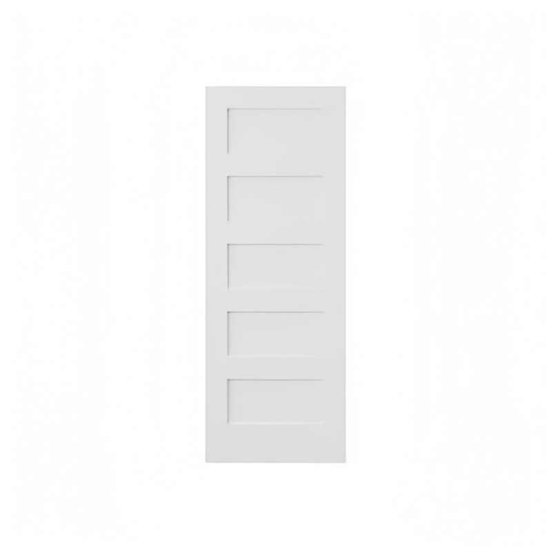 Premium 5-Panel Shaker Pre-Hung Wood Interior Door Solid Core MDF White Primed Finish 30" X 80"