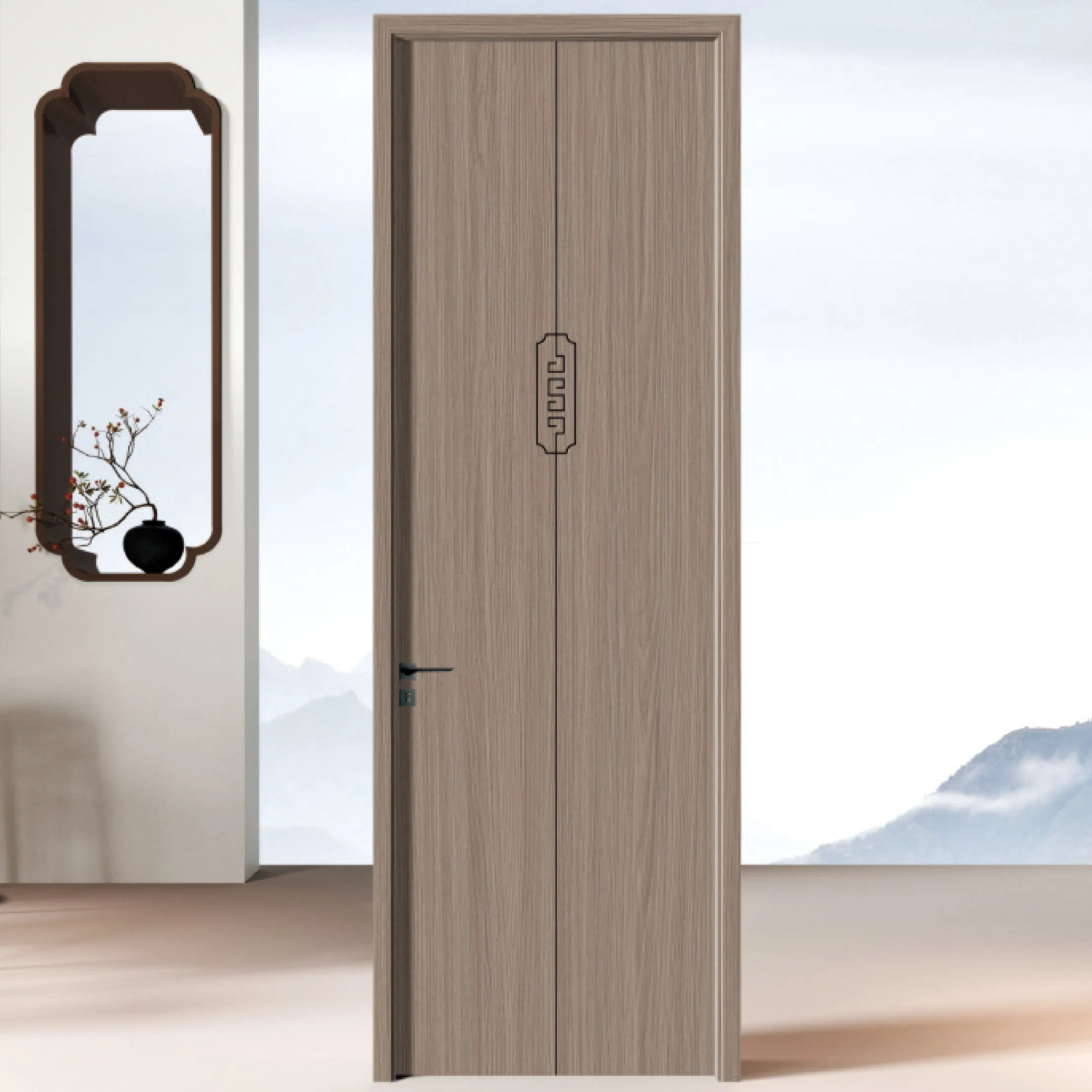 21. Space-Saving Wooden Wood PVC Security WPC PVC Acoustic Interior Door Custom Width Master Bedroom