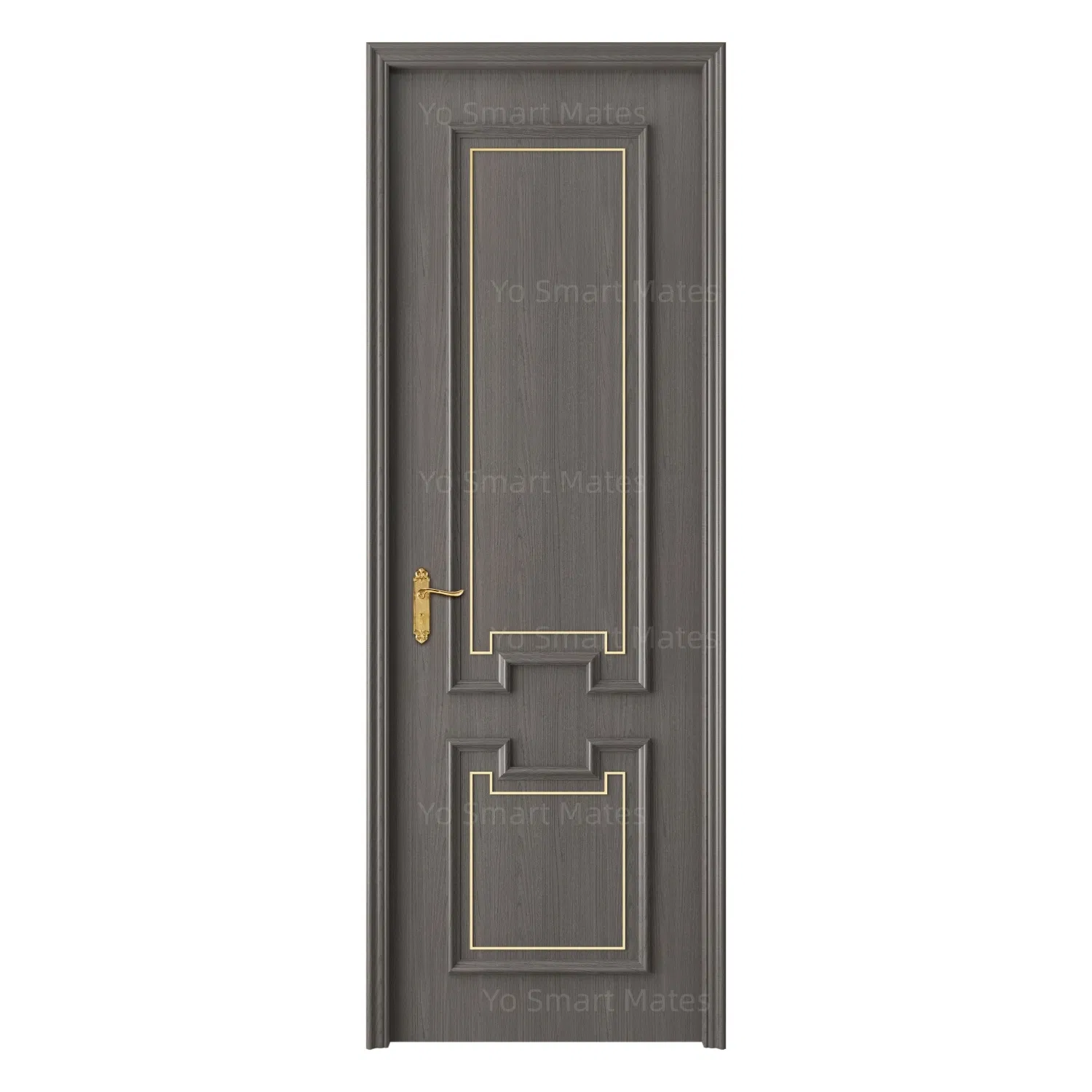 Factory Direct Light Brown Solid Wood Painted Door - Classic European Style Curved Carved Panel Bedroom Home Wooden Door
