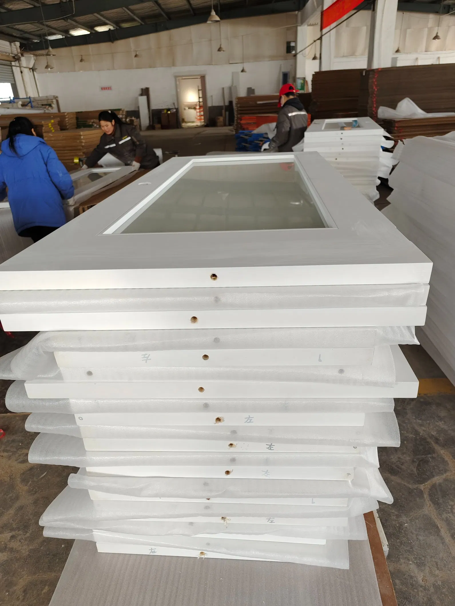 Engineered Solid Wooden Oak Frosted Design Glazed Internal Door