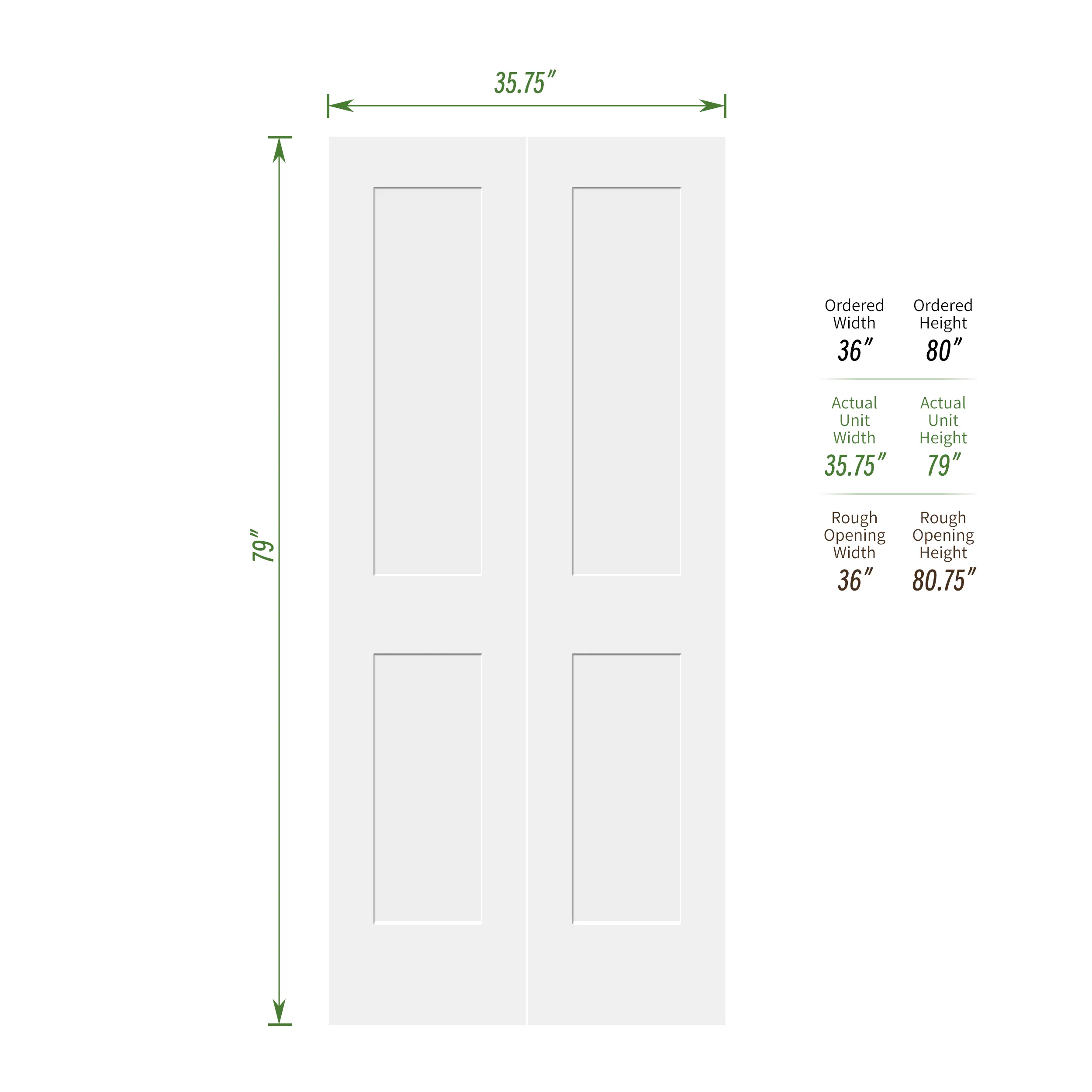2-Panel Traditional Commercial Exterior Interior Closet Wood Bifold Door with Key Lock