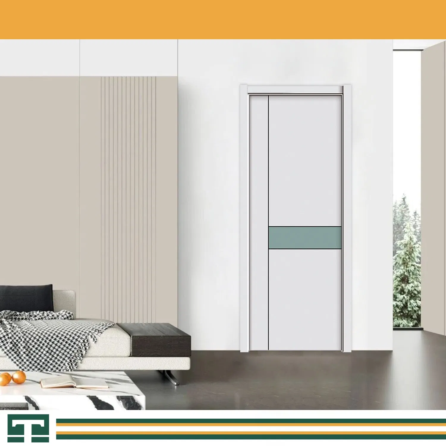 Modern Interior Room Main Oak Wooden Solid Wood Security WPC PVC Soundproof Sliding Entry Entrance Hotel Carbon Crystal Waterproof Secret Fire Rated Door