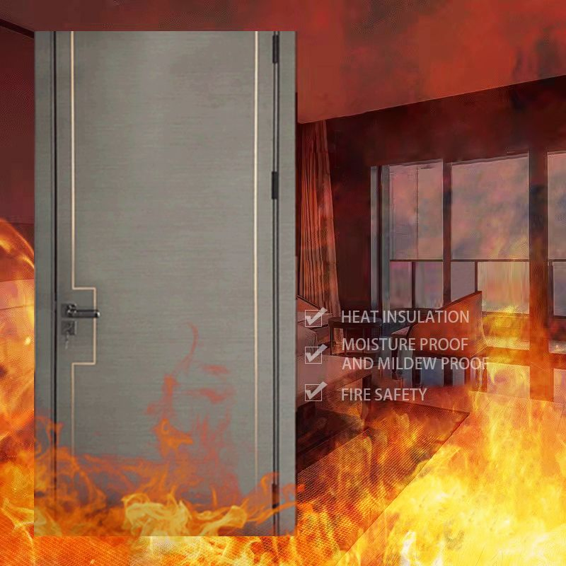 Acoustic School PVC Fireproof Safety Fire Protection MDF Bedroom Interior Nature Timber Solid Real Wooden Fire Rated Wood Flush Room Doors