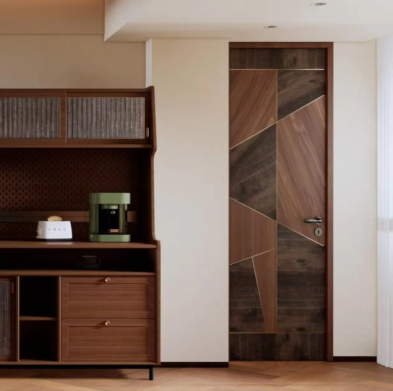 Eco-Friendly Modern Wooden Entrance Solid Wood Room Internal Security WPC PVC Interior Veneer Entry Door Durable