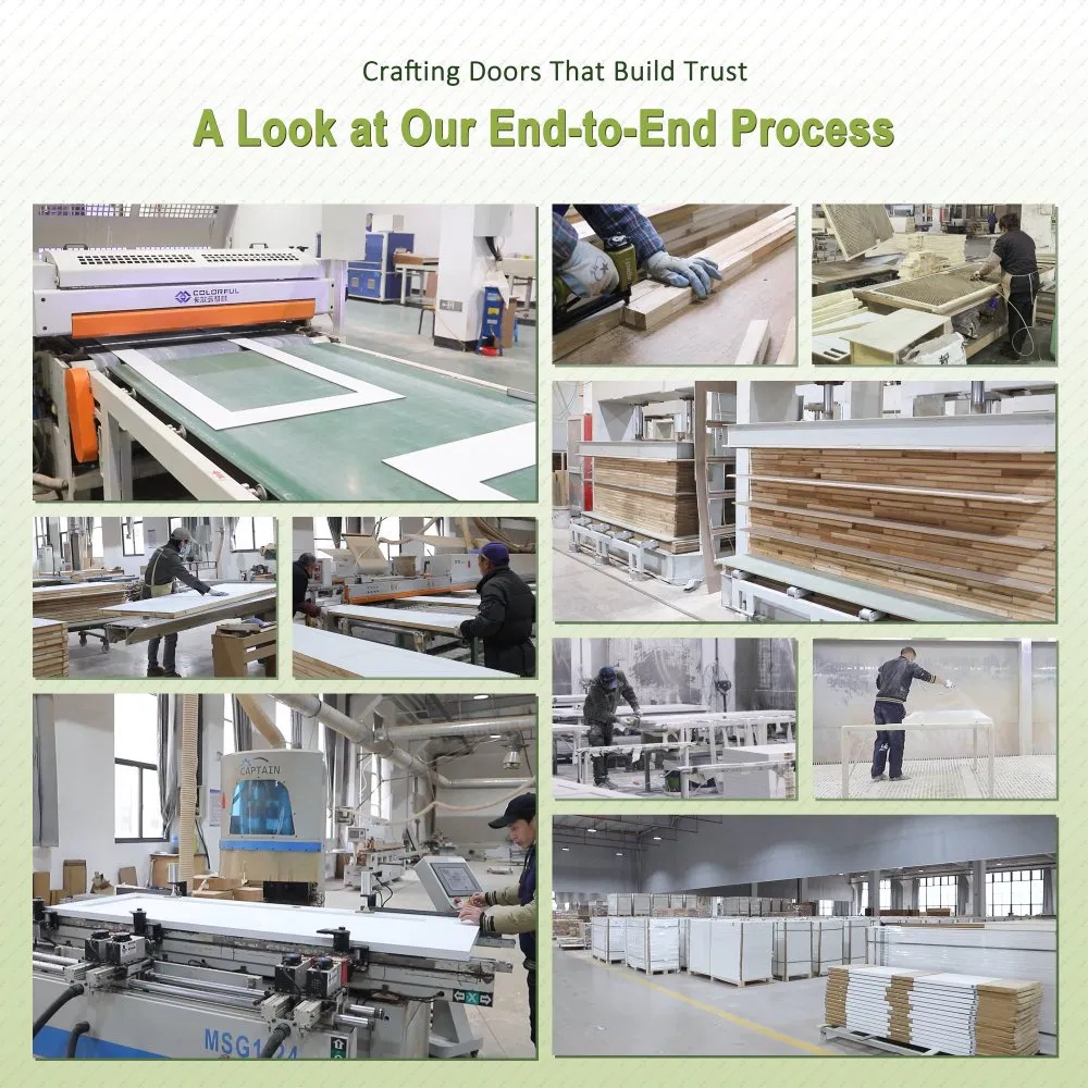 8FT Modern Wood Panel Tempered Clear Glass Solid Bifold Closet Doors Interior for Houses