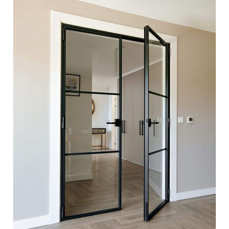 French Style Commercial Double Aluminum Patio Black French Glass Doors
