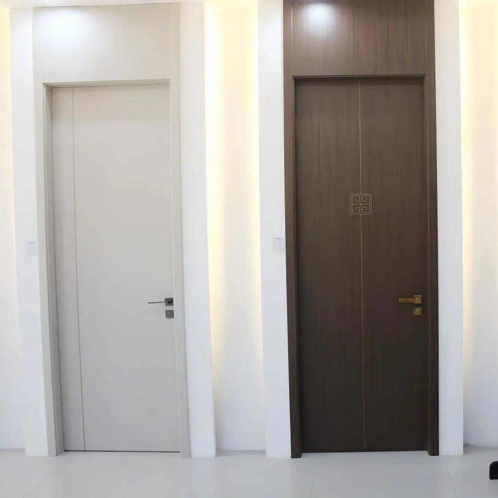 High-Quality PVC MDF Bedroom Wood Wooden Interior Acoustic Hotel Office Door for Soundproof Waterproof