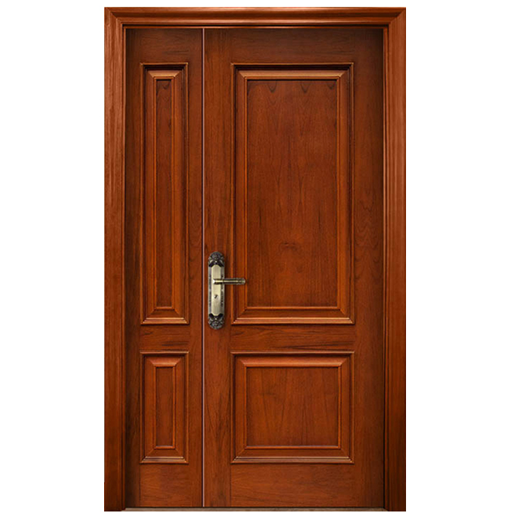 Foshan Top Quality House Exterior Main Wooden Doors Design One and Half Leaf Antique Carved Wood Door