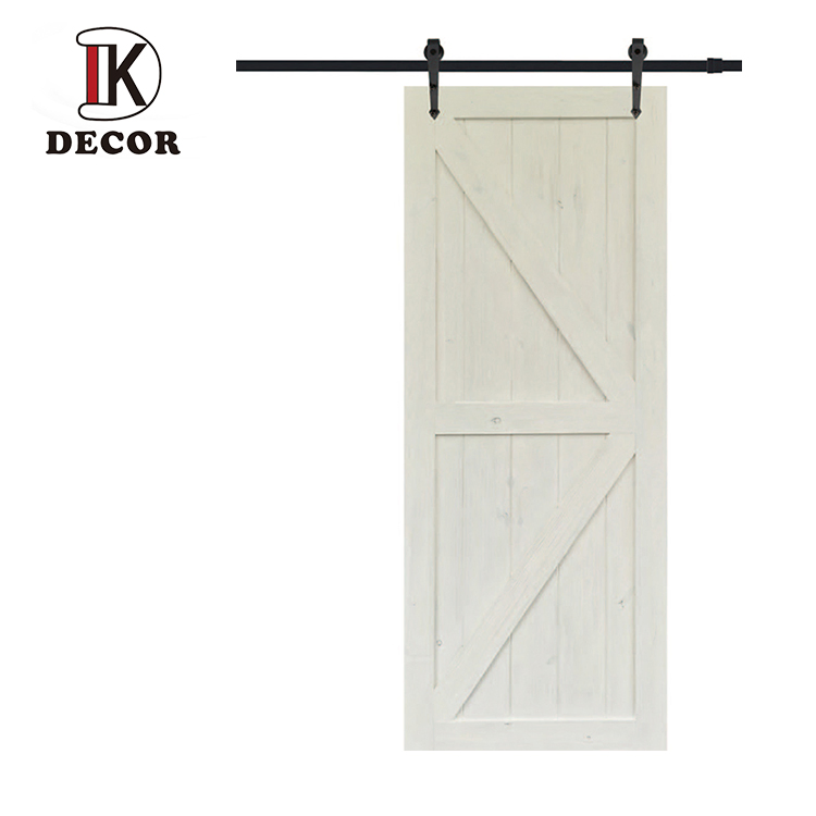 White Primed Internal Premium Pine Wood Sliding Solid Barn Door for House