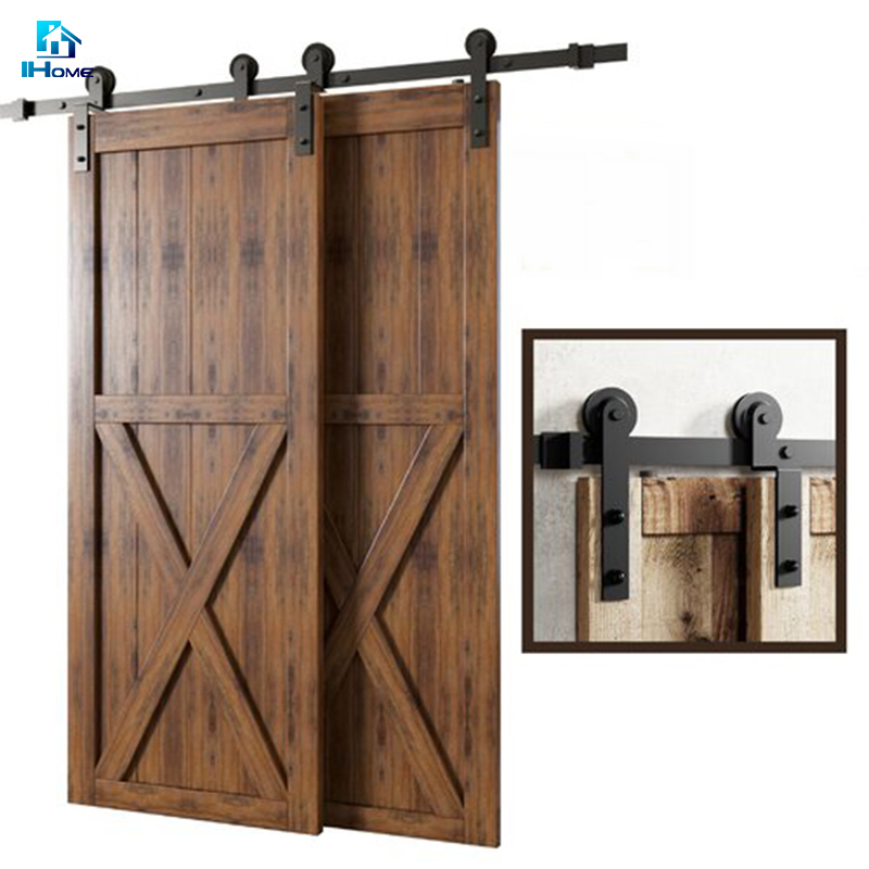 Modern Interior Solid Wood Sliding Pocket Door Barn Door Hardware