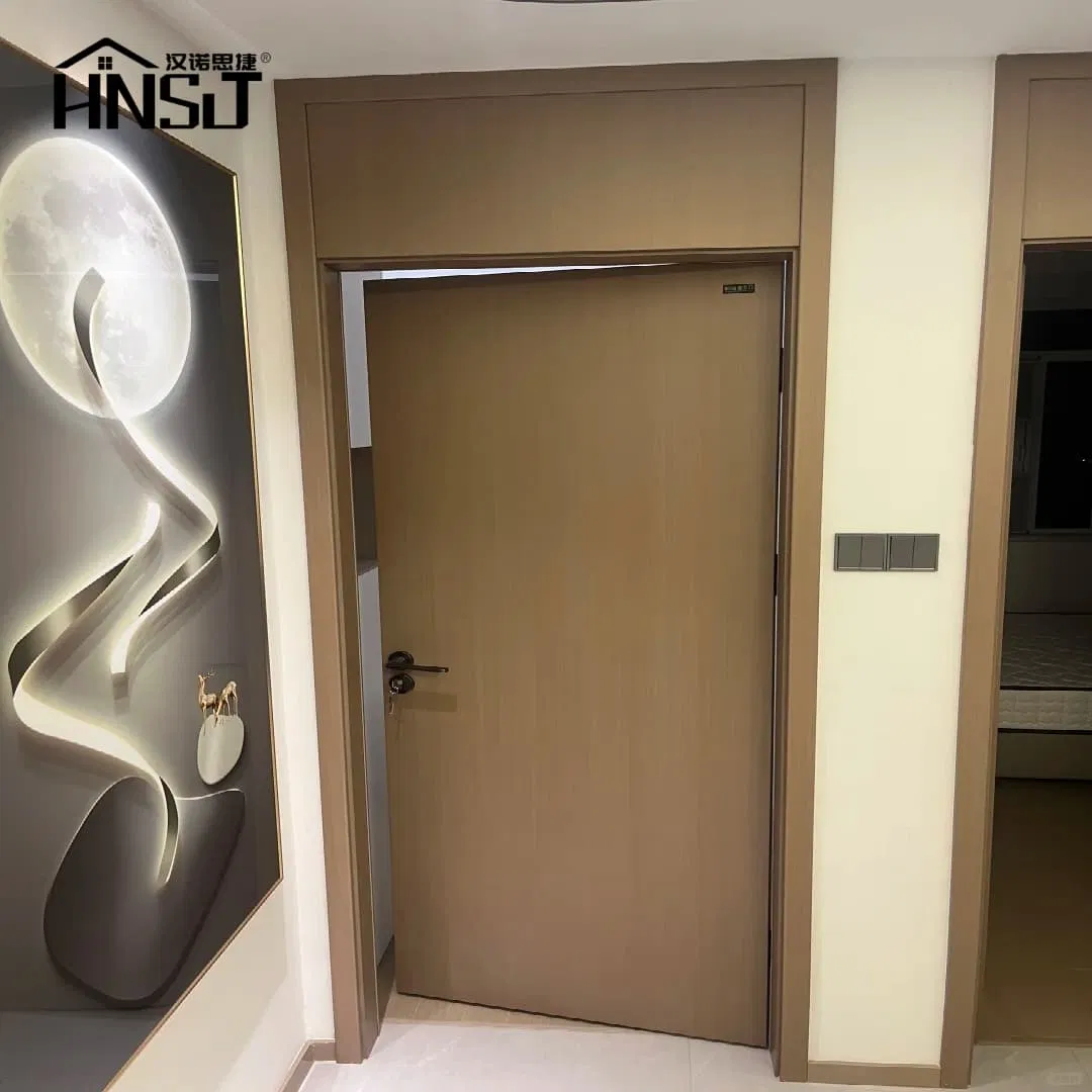 Modern Composite Solid Core Interior Shaker Door Oak Veneer Finished Painting Wooden Flush Door Hotel Wooden Door
