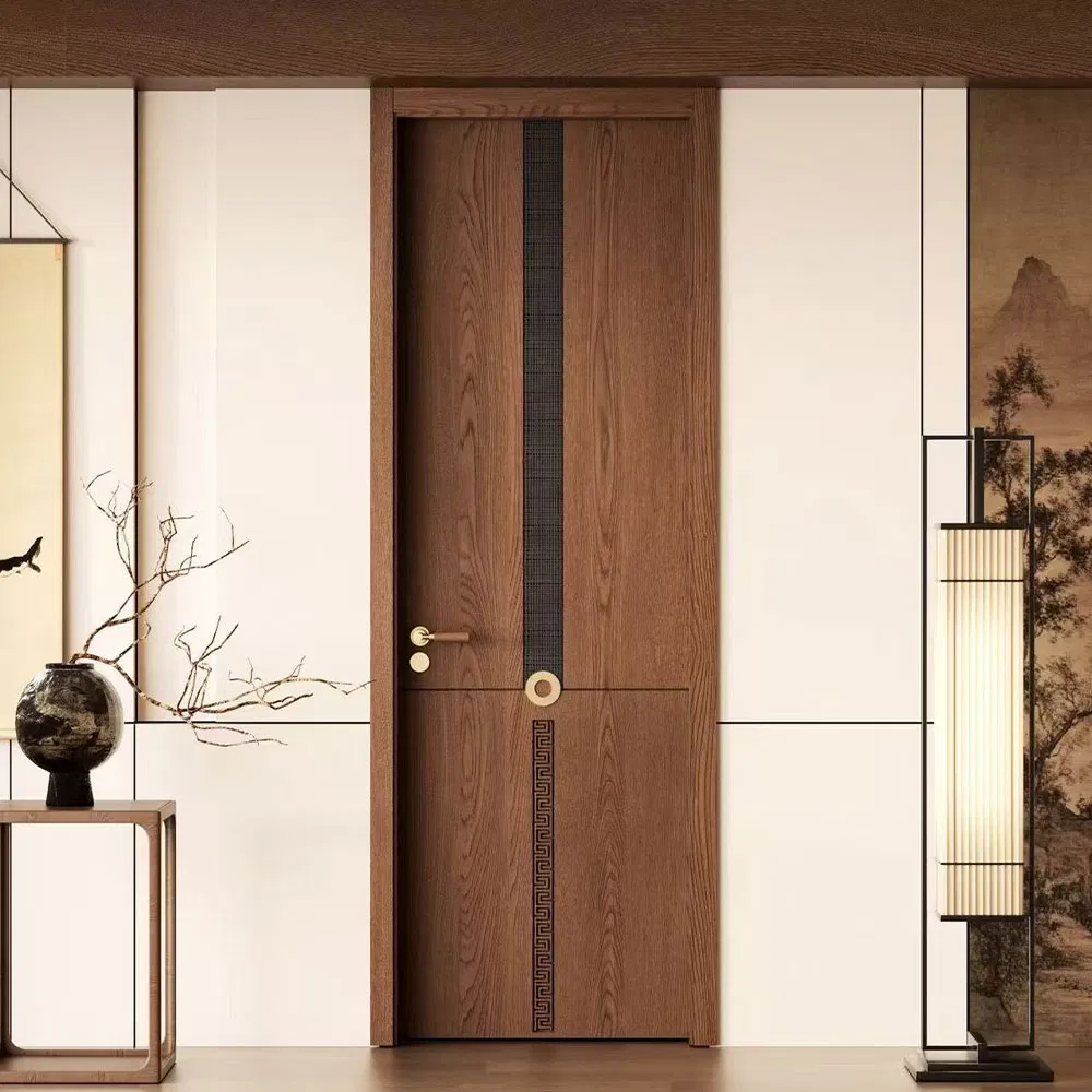 Eco-Friendly Modern Wooden Entrance Solid Wood Room Internal Security WPC PVC Interior Veneer Entry Door Durable