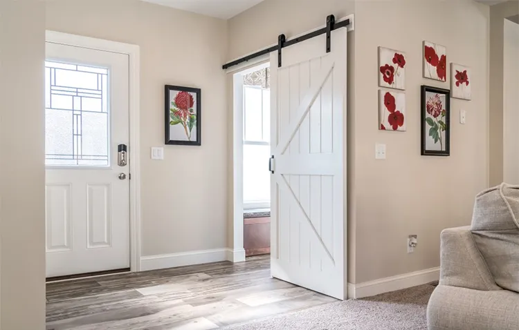 White Primed Internal Premium Pine Wood Sliding Solid Barn Door