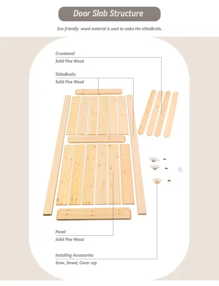 Solid Pine Wood Unfinished Barn Door 3