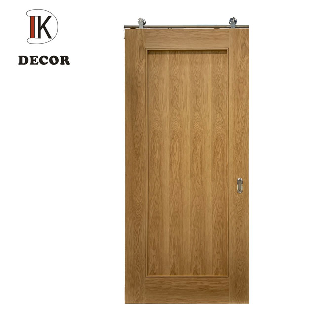 Home Veneered Interior Full Panel Shaker Style Sliding Barn Door with Hardware