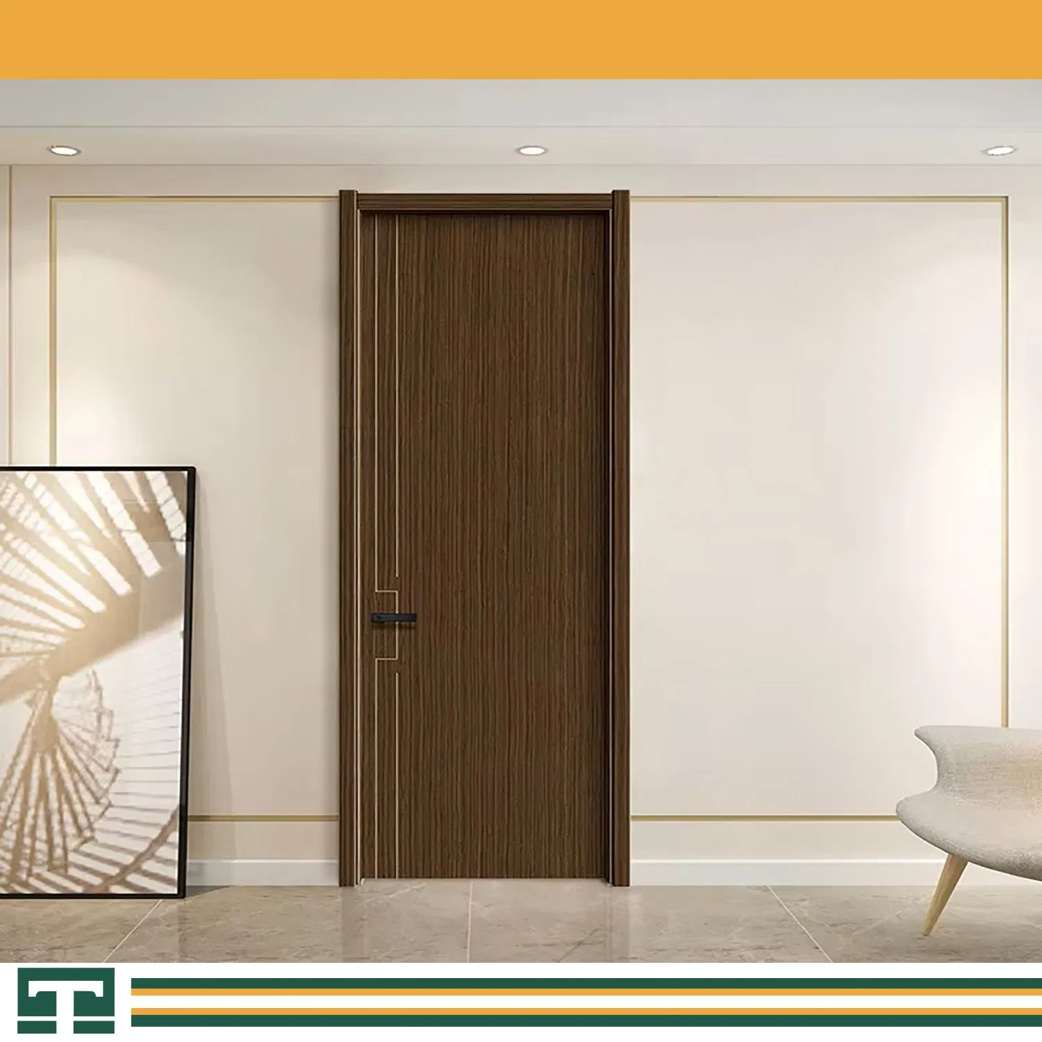 Customized Premium PVC Main Solid Wood Entrance Furniture MDF Timber Interior Wooden Door Fire Rated for Modern Homes Bedroom Hotel Apartment