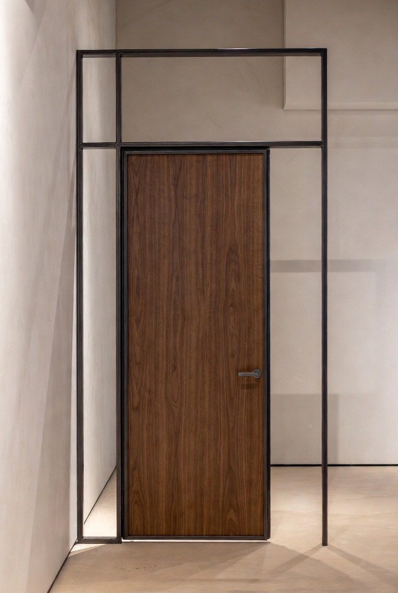 Premium Steel Border Wood Veneer Door for Modern Interiors
