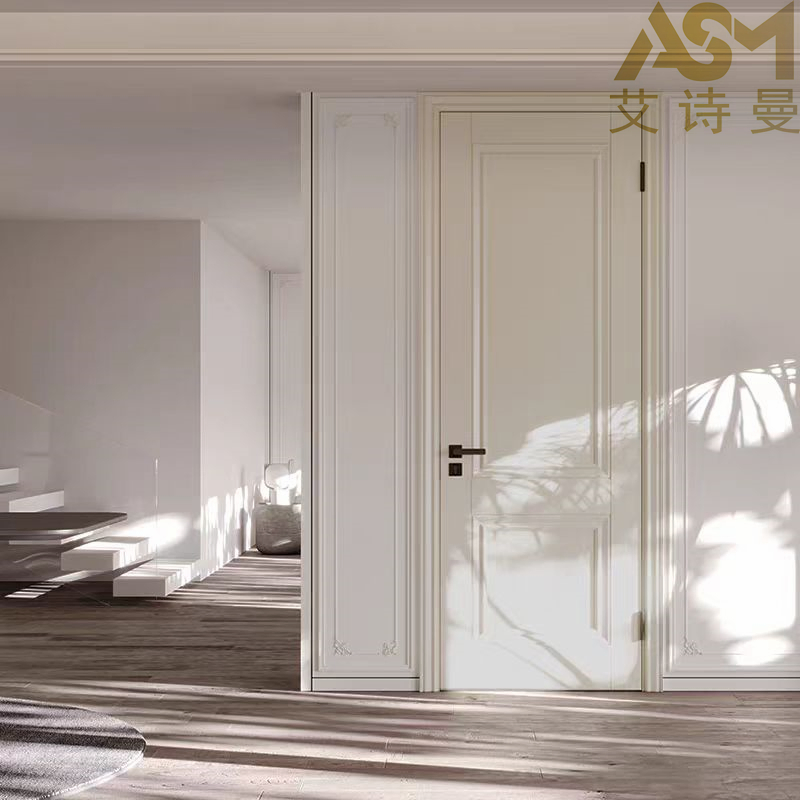 Modern Walnut Color Doors Interior Bedroom Door Handles Luxury Indoor Wooden Door Room Doors Wood Wood Veneer MDF Retro High Quality Wooden Door