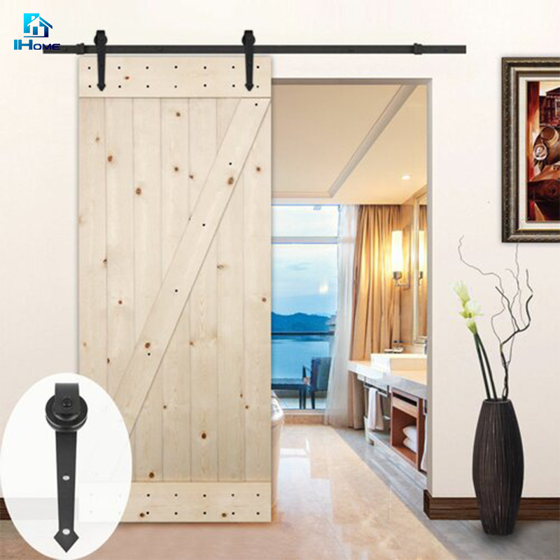 Antique Style Wooden Sliding Barn Door Hardware MDF Door