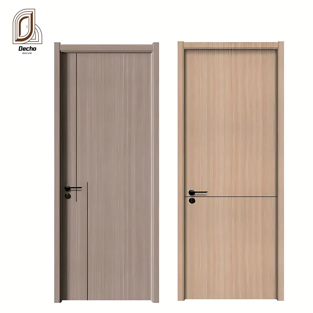 Wood Grain Surface Interior Room Waterproof Door WPC Door Wood Plastic Composite PVC Door for Bedroom, Bathroom, Hotel, Apartment, School, Hospital