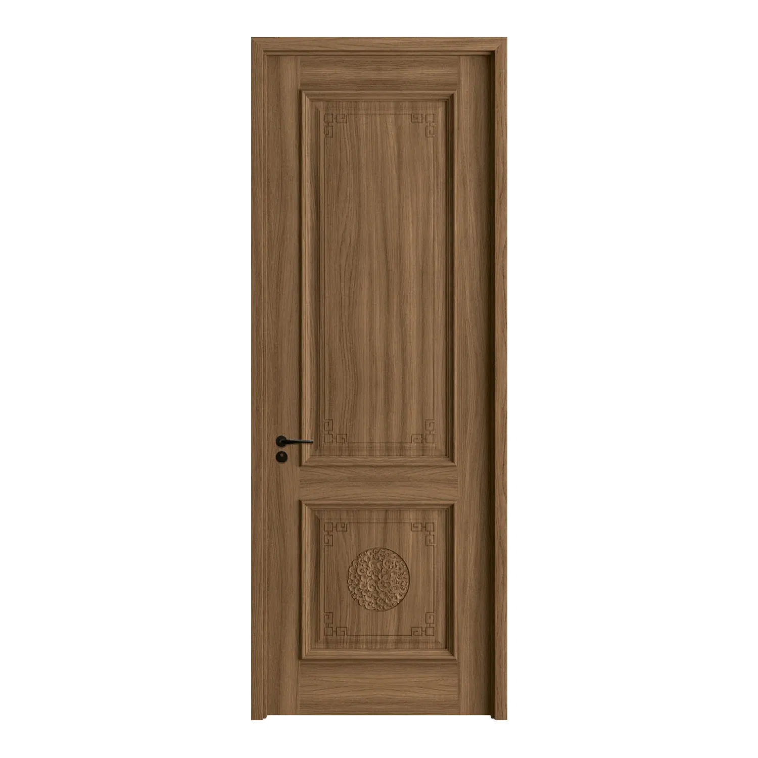 China Hotel Door Composite Wood Grain Indoor Stylish PVC Wooden Security Door Customized Modern Bedroom Wooden Door Interior Room Door