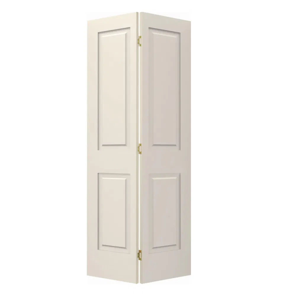 32 Inch White 2 Panel Top Hung Internal Closet Solid Wooden Slim Frame Bifold Doors