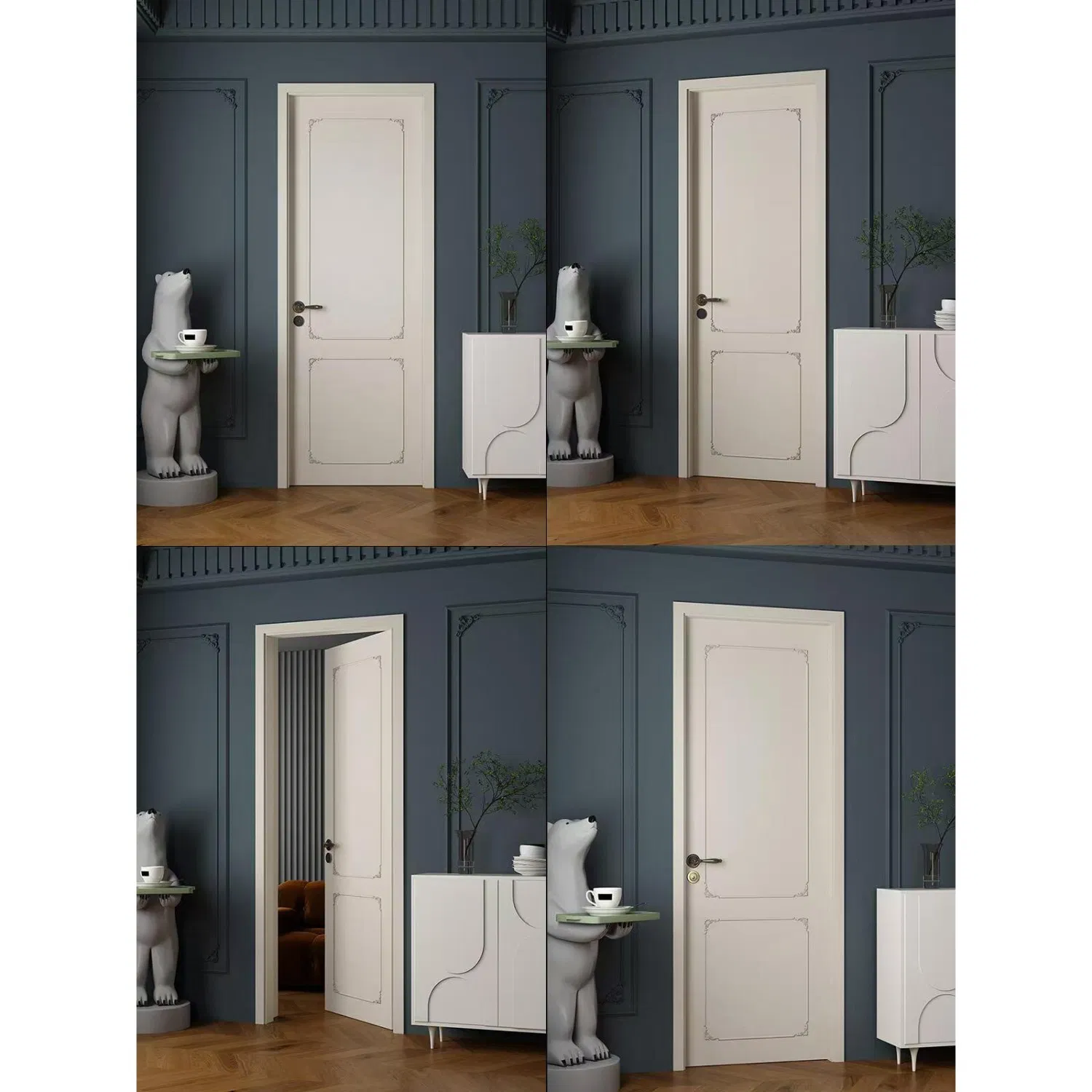 High Quality Solid Composite Wood Doors Durable Soundproof Modern for Entry for Bathroom Bedroom Hotel Use Available for