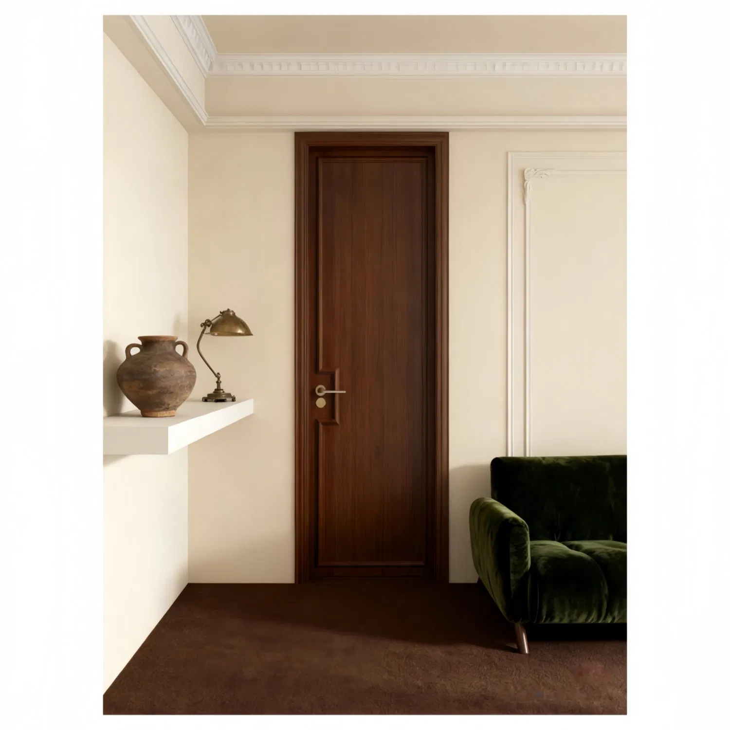 High-Quality Interior Bedroom Solid Wooden Door- Fire-Rated, Acoustic Laminated MDF Core with Real Wood Surface, Bulk Supply