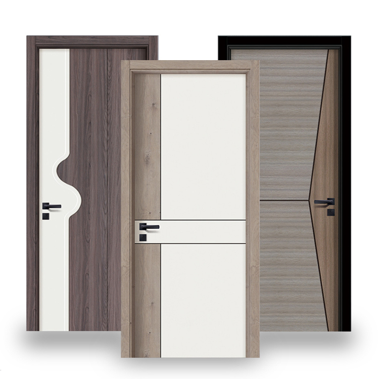 Interior Room Wooden Doors Design Internal Painting White Flat Panel Solid Core Engineered Wood Door