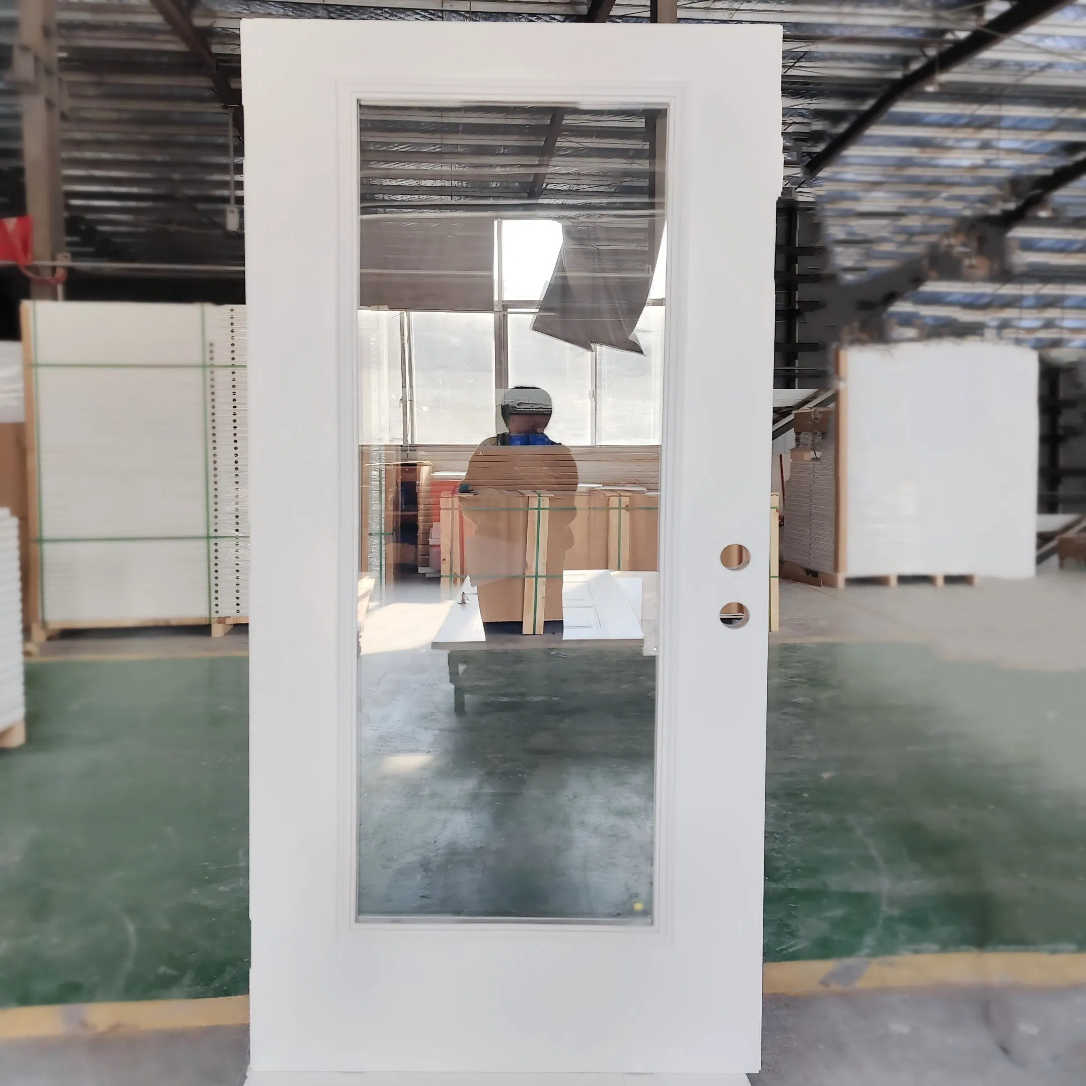 Engineered Solid Wooden Oak Frosted Design Glazed Internal Door