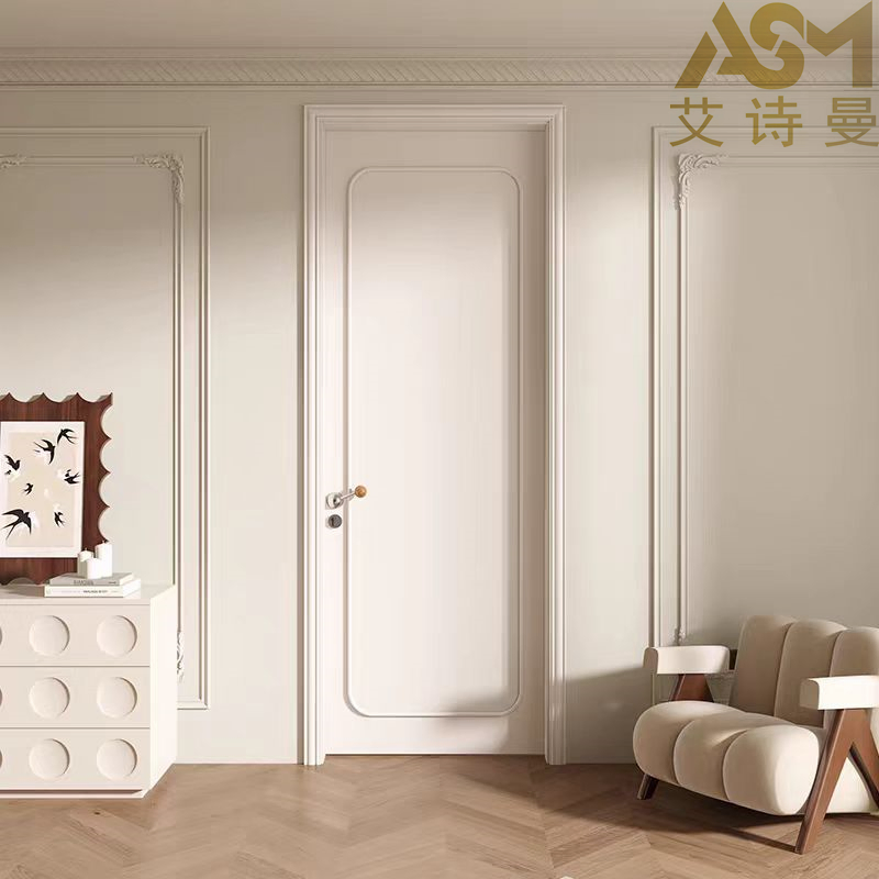 Modern Walnut Color Doors Interior Bedroom Door Handles Luxury Indoor Wooden Door Room Doors Wood Wood Veneer MDF Retro High Quality Wooden Door