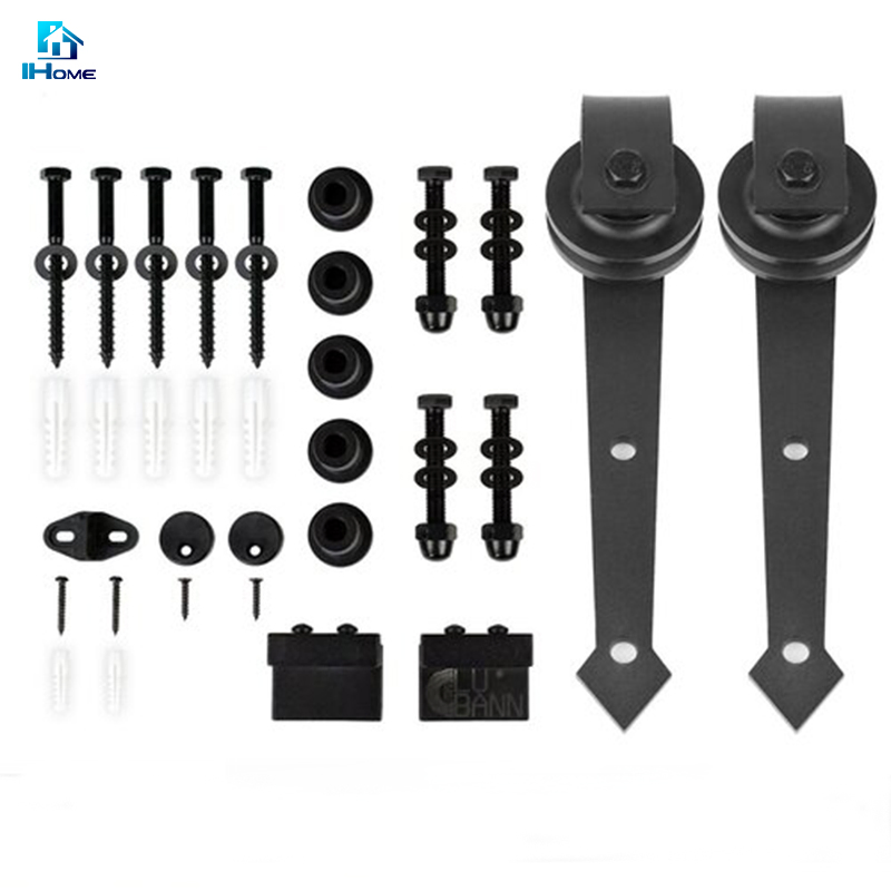 Antique Style Wooden Sliding Barn Door Hardware MDF Door