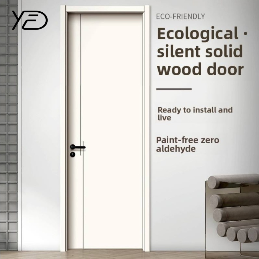 Composite PVC Door Farmhouse Skin Finishes Simple Design Wood Grain Composite Fire Rated Wooden Doors