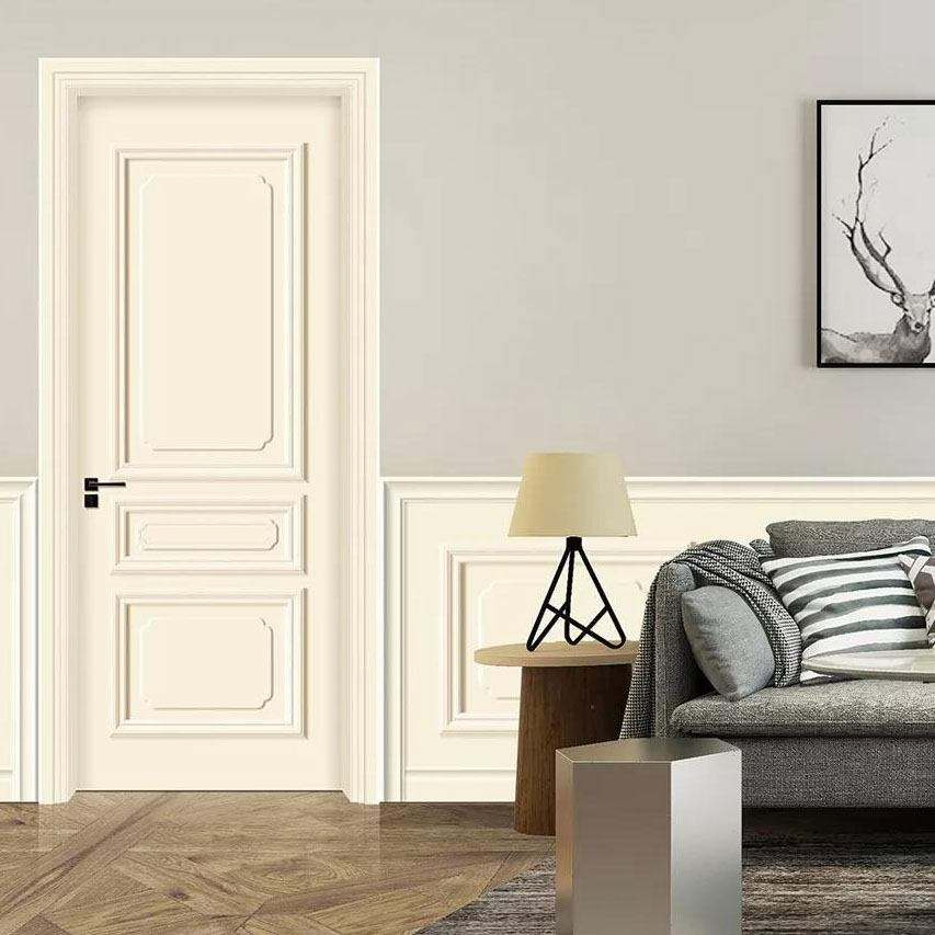 Cheap Price Craftsman Style 3 Panels White Primed Hollow Core MDF Wooden Prehung Interior Door for Houses