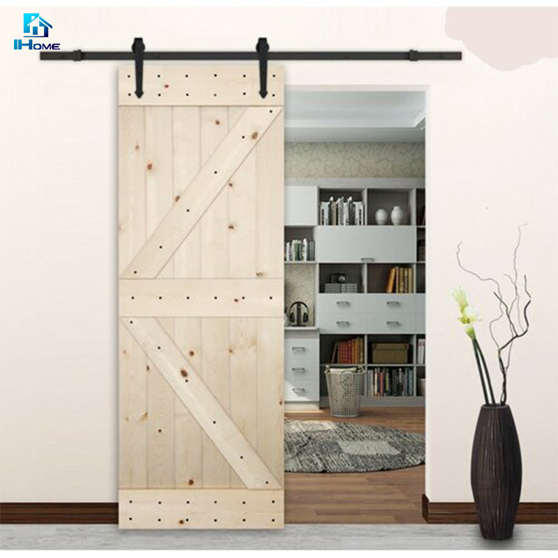 Antique Style Wooden Sliding Barn Door Hardware MDF Door