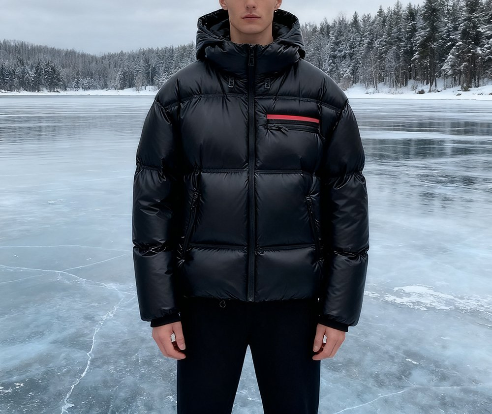 Conmr European Men's Warm Hooded Puffer Down Jacket