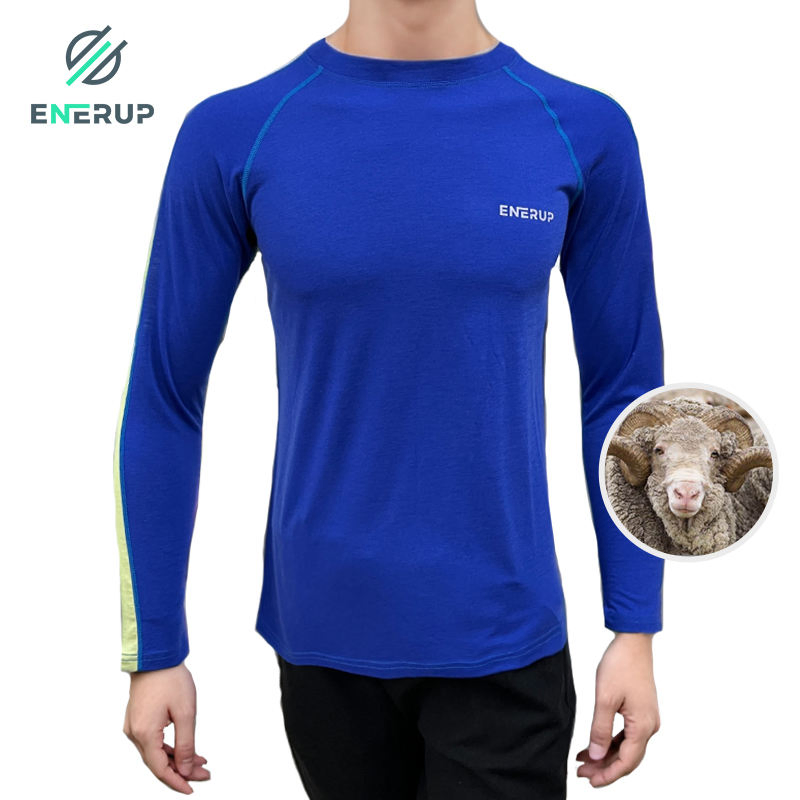 Enerup Mens Tailor Long Sleeve T Shirt Activewear Bodysuit Gym Wear