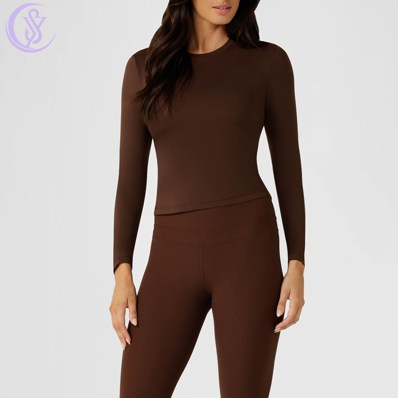 Plus Size Women′ S Quick-Dry Thermal Pullover Fleece Tops Slim Fit Athletic Fleece Lining Winter Running Warm Base Layer Long Sleeve Sportswear