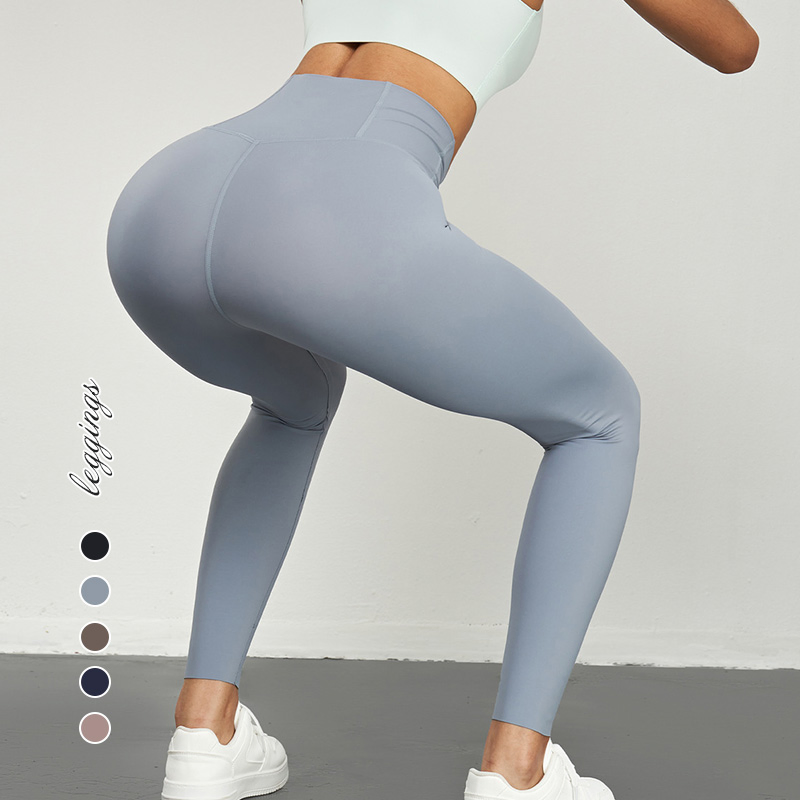 Wholesale Factory Women's Hip Lift Workout Leggings High Waist Tight Nude Seamless Yoga Pants Leggings