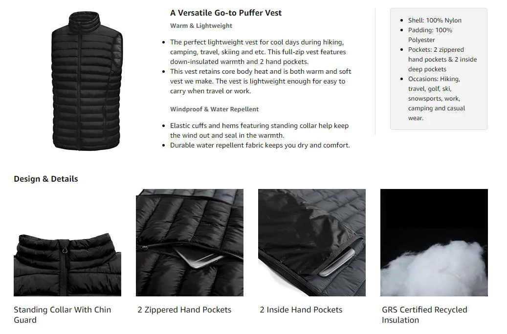 Puffer Vest Detail 1