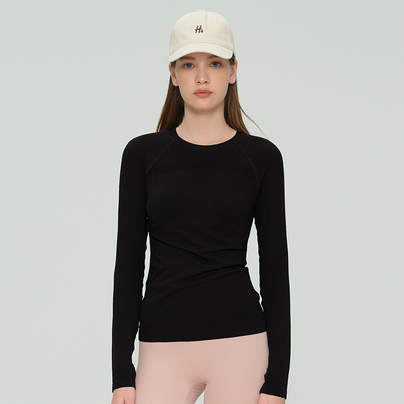 Fall Winter Seamless Long-Sleeve High-Stretch Moisture-Wicking Women's Yoga Pilates Running Sports Top