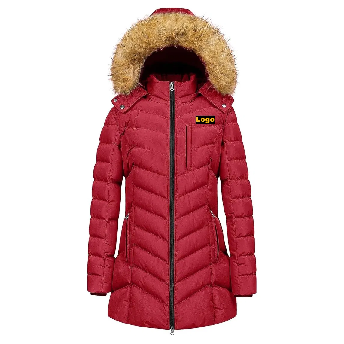 Women's Quilted Down Long Coat Winter Outdoor Parka