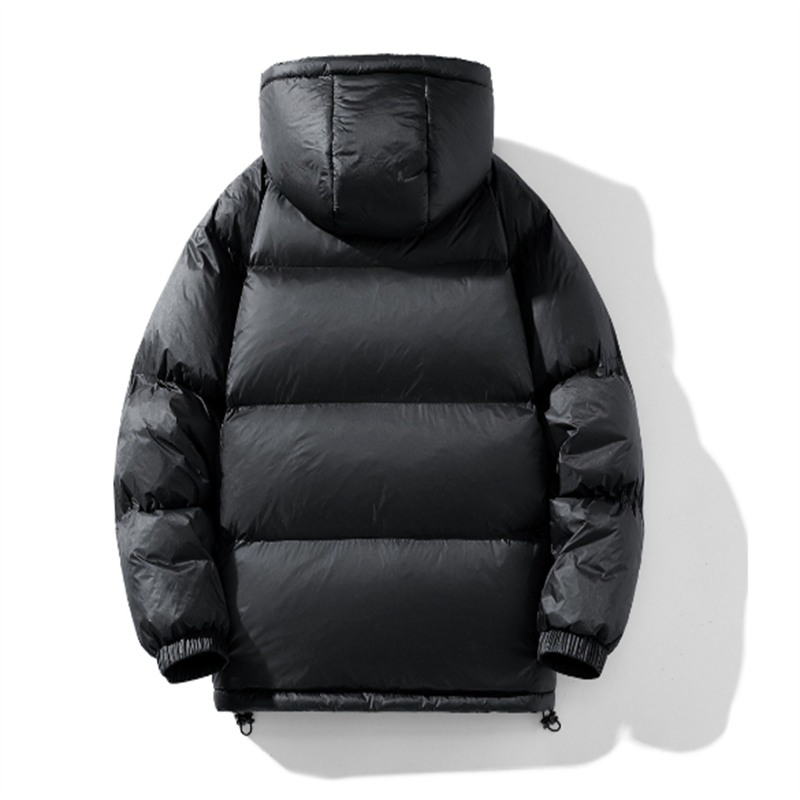 Custom Polyester Hooded Elastic Hem Unisex Puffer Jacket