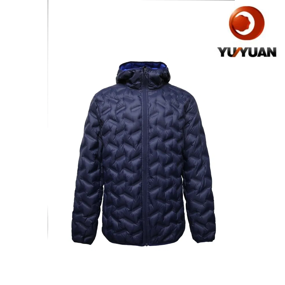 Mens Packable Puffer Jacket Thick Warm Lightweight Hooded Insulated Stand Collar Winter Coat Windproof Zipper Down Coat